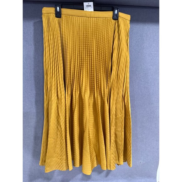 Club Monaco Gold Pleated Skirt Size 12 Elegant Design - Picture 4 of 5
